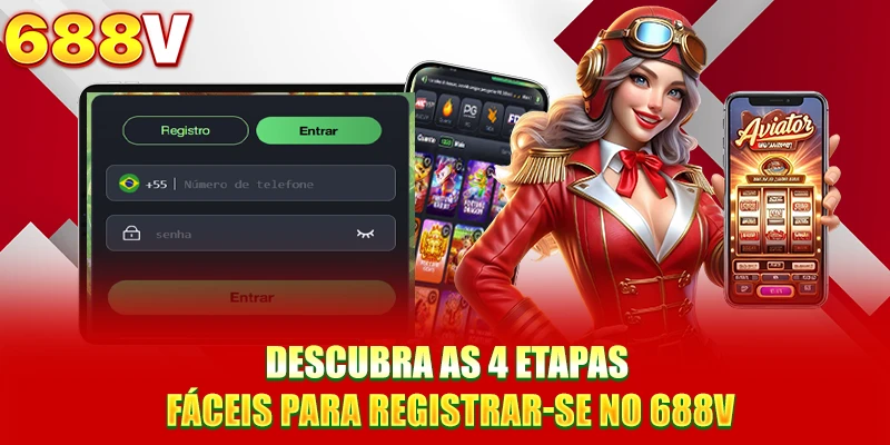 Registrar-se no 688V – Processo simples e rápido em apenas 4 etapas Descubra as 4 etapas fáceis para registrar-se no 688V